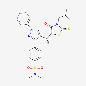 4-{4-[(E)-(3-isobutyl-4-oxo-2-thioxo-1,3-thiazolidin-5-ylidene)methyl]-1-phenyl-1H-pyrazol-3-yl}-N,N-dimethylbenzenesulfonamide