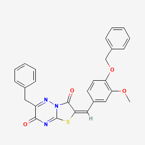 (2E)-6-benzyl-2-[4-(benzyloxy)-3-methoxybenzylidene]-7H-[1,3]thiazolo[3,2-b][1,2,4]triazine-3,7(2H)-dione