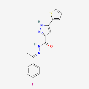 N'-[(E)-1-(4-fluorophenyl)ethylidene]-3-(2-thienyl)-1H-pyrazole-5-carbohydrazide