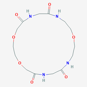 molecular formula C14H24N4O7 B1197873 1,4,13-Trioxa-7,10,16,19-tetraazacycloheneicosane-6,9,17,20-tetrone 
