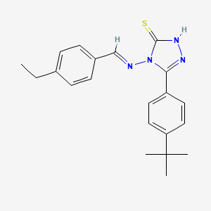 5-(4-tert-butylphenyl)-4-{[(E)-(4-ethylphenyl)methylidene]amino}-4H-1,2,4-triazol-3-yl hydrosulfide