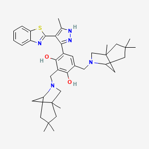 4-[4-(1,3-Benzothiazol-2-YL)-5-methyl-1H-pyrazol-3-YL]-2,6-bis[(1,3,3-trimethyl-6-azabicyclo[3.2.1]oct-6-YL)methyl]-1,3-benzenediol