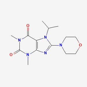 molecular formula C14H21N5O3 B11978751 7-isopropyl-1,3-dimethyl-8-(4-morpholinyl)-3,7-dihydro-1H-purine-2,6-dione 