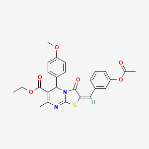 ethyl (2E)-2-[3-(acetyloxy)benzylidene]-5-(4-methoxyphenyl)-7-methyl-3-oxo-2,3-dihydro-5H-[1,3]thiazolo[3,2-a]pyrimidine-6-carboxylate