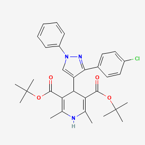 di-tert-butyl 4-[3-(4-chlorophenyl)-1-phenyl-1H-pyrazol-4-yl]-2,6-dimethyl-1,4-dihydropyridine-3,5-dicarboxylate