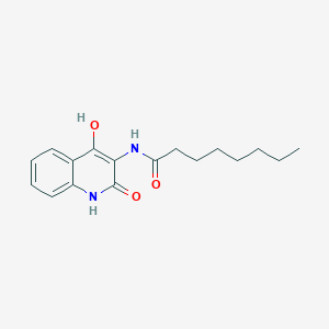 molecular formula C17H22N2O3 B11978766 N-(4-Hydroxy-2-oxo-1,2-dihydro-3-quinolinyl)octanamide CAS No. 184536-28-5