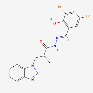 3-(1H-benzimidazol-1-yl)-N'-[(E)-(3,5-dibromo-2-hydroxyphenyl)methylidene]-2-methylpropanehydrazide