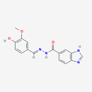 molecular formula C16H14N4O3 B11978823 N'-(4-Hydroxy-3-methoxybenzylidene)-1H-benzimidazole-6-carbohydrazide 