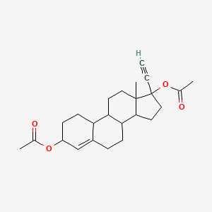 molecular formula C24H32O4 B1197885 19-去孕烯-4-炔-20-炔-3,17-二醇，二乙酸酯，(3β,17α)- 