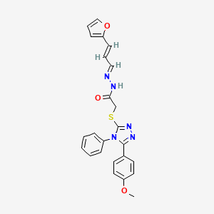 molecular formula C24H21N5O3S B11978869 N'-[(1E,2E)-3-(furan-2-yl)prop-2-en-1-ylidene]-2-{[5-(4-methoxyphenyl)-4-phenyl-4H-1,2,4-triazol-3-yl]sulfanyl}acetohydrazide 