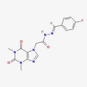 2-(1,3-dimethyl-2,6-dioxo-1,2,3,6-tetrahydro-7H-purin-7-yl)-N'-[(E)-(4-fluorophenyl)methylidene]acetohydrazide