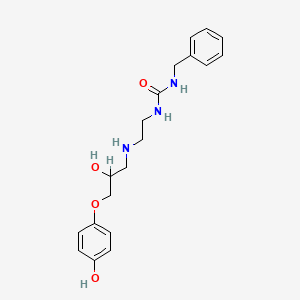 molecular formula C19H25N3O4 B1197902 Urea, N-(2-((2-hydroxy-3-(4-hydroxyphenoxy)propyl)amino)ethyl)-N'-(phenylmethyl)-, (+-)- CAS No. 70636-54-3