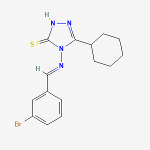 molecular formula C15H17BrN4S B11979037 4-{[(E)-(3-bromophenyl)methylidene]amino}-5-cyclohexyl-4H-1,2,4-triazole-3-thiol 