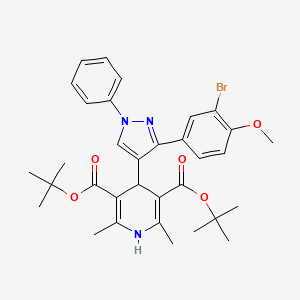 DI(Tert-butyl) 4-[3-(3-bromo-4-methoxyphenyl)-1-phenyl-1H-pyrazol-4-YL]-2,6-dimethyl-1,4-dihydro-3,5-pyridinedicarboxylate