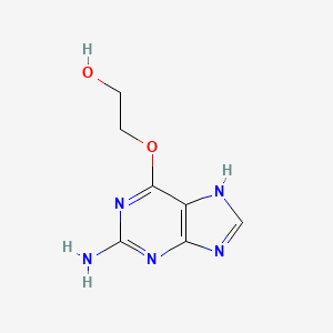 molecular formula C7H9N5O2 B1197906 2-[(2-Amino-7h-purin-6-yl)oxy]ethanol CAS No. 78014-96-7