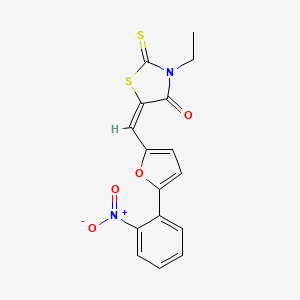 molecular formula C16H12N2O4S2 B11979182 4-Thiazolidinone, 3-ethyl-5-[[5-(2-nitrophenyl)-2-furanyl]methylene]-2-thioxo- 