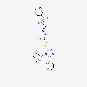 molecular formula C29H29N5OS B11979219 2-{[5-(4-tert-butylphenyl)-4-phenyl-4H-1,2,4-triazol-3-yl]sulfanyl}-N'-[(1E,2E)-3-phenylprop-2-en-1-ylidene]acetohydrazide 