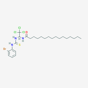 N-(1-(((2-Bromoanilino)carbothioyl)amino)-2,2,2-trichloroethyl)hexadecanamide