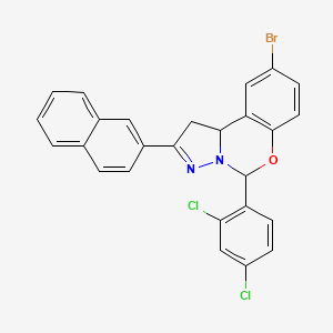 9-Bromo-5-(2,4-dichlorophenyl)-2-(naphthalen-2-yl)-5,10b-dihydro-1H-benzo[e]pyrazolo[1,5-c][1,3]oxazine