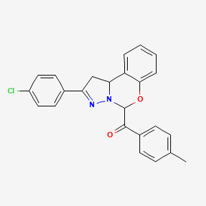 molecular formula C24H19ClN2O2 B11979262 [2-(4-Chlorophenyl)-1,10b-dihydropyrazolo[1,5-c][1,3]benzoxazin-5-yl](4-methylphenyl)methanone 