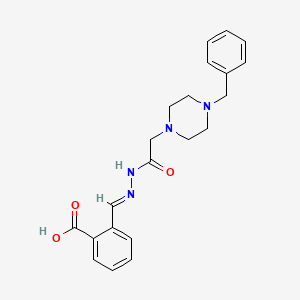 molecular formula C21H24N4O3 B11979308 2-((E)-{[(4-benzyl-1-piperazinyl)acetyl]hydrazono}methyl)benzoic acid 