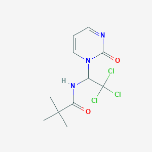 molecular formula C11H14Cl3N3O2 B11979348 2,2-Dimethyl-N-(2,2,2-trichloro-1-(2-oxo-1(2H)-pyrimidinyl)ethyl)propanamide 