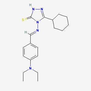 molecular formula C19H27N5S B11979355 5-cyclohexyl-4-({(E)-[4-(diethylamino)phenyl]methylidene}amino)-4H-1,2,4-triazole-3-thiol 