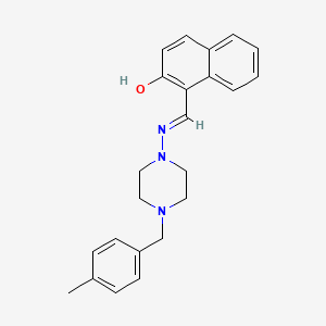 molecular formula C23H25N3O B11979360 1-((E)-{[4-(4-methylbenzyl)-1-piperazinyl]imino}methyl)-2-naphthol 