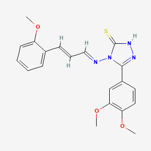 molecular formula C20H20N4O3S B11979396 5-(3,4-Dimethoxyphenyl)-4-{[(E,2E)-3-(2-methoxyphenyl)-2-propenylidene]amino}-4H-1,2,4-triazol-3-YL hydrosulfide 