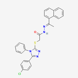 2-{[5-(4-chlorophenyl)-4-phenyl-4H-1,2,4-triazol-3-yl]thio}-N'-[(E)-1-(1-naphthyl)ethylidene]acetohydrazide