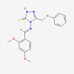 molecular formula C18H18N4O3S B11979426 4-{[(E)-(2,4-dimethoxyphenyl)methylidene]amino}-5-(phenoxymethyl)-4H-1,2,4-triazole-3-thiol 