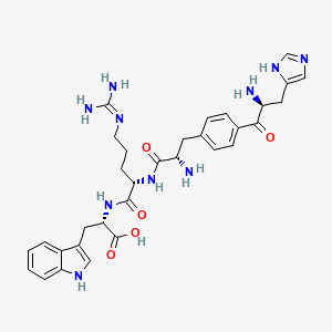 molecular formula C32H40N10O5 B1197943 Histidyl-phenylalanyl-arginyl-tryptophan CAS No. 4289-02-5