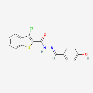 molecular formula C16H11ClN2O2S B11979460 3-chloro-N'-(4-hydroxybenzylidene)-1-benzothiophene-2-carbohydrazide 