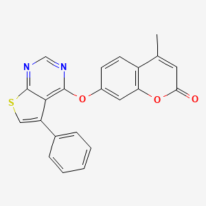 4-methyl-7-({5-phenylthieno[2,3-d]pyrimidin-4-yl}oxy)-2H-chromen-2-one