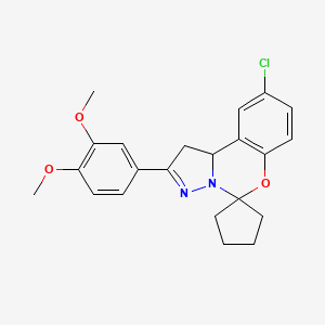 9-Chloro-2-(3,4-dimethoxyphenyl)-1,10B-dihydrospiro[benzo[E]pyrazolo[1,5-C][1,3]oxazine-5,1'-cyclopentane]