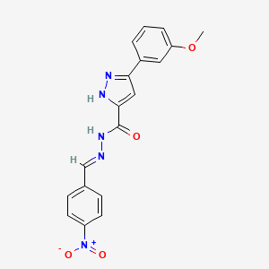 3-(3-methoxyphenyl)-N'-[(E)-(4-nitrophenyl)methylidene]-1H-pyrazole-5-carbohydrazide