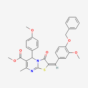 methyl (2E)-2-[4-(benzyloxy)-3-methoxybenzylidene]-5-(4-methoxyphenyl)-7-methyl-3-oxo-2,3-dihydro-5H-[1,3]thiazolo[3,2-a]pyrimidine-6-carboxylate