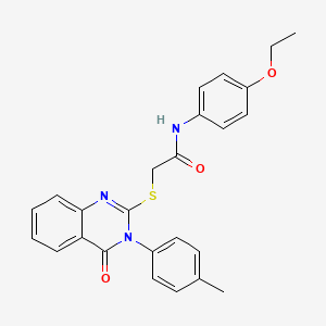 molecular formula C25H23N3O3S B11979626 N-(4-ethoxyphenyl)-2-{[3-(4-methylphenyl)-4-oxo-3,4-dihydroquinazolin-2-yl]sulfanyl}acetamide 