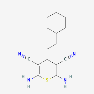 molecular formula C15H20N4S B11979661 2,6-diamino-4-(2-cyclohexylethyl)-4H-thiopyran-3,5-dicarbonitrile 