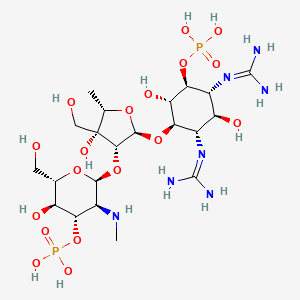 molecular formula C21H43N7O18P2 B1197971 Dihydrostreptomycin 3'',6-bisphosphate 
