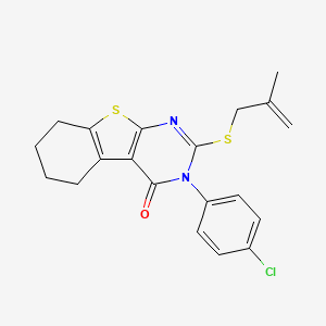 3-(4-chlorophenyl)-2-[(2-methyl-2-propenyl)thio]-5,6,7,8-tetrahydro[1]benzothieno[2,3-d]pyrimidin-4(3H)-one