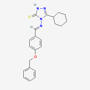 molecular formula C22H24N4OS B11979783 4-({(E)-[4-(Benzyloxy)phenyl]methylidene}amino)-5-cyclohexyl-4H-1,2,4-triazole-3-thiol 