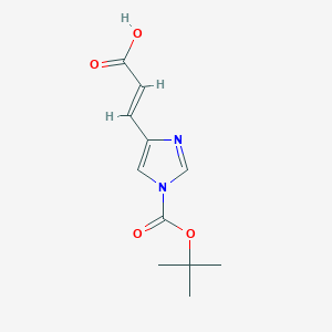 molecular formula C11H14N2O4 B11979813 3-(1-(tert-Butoxycarbonyl)-1H-imidazol-4-yl)acrylic acid 