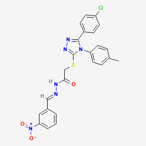 2-{[5-(4-chlorophenyl)-4-(4-methylphenyl)-4H-1,2,4-triazol-3-yl]sulfanyl}-N'-[(E)-(3-nitrophenyl)methylidene]acetohydrazide