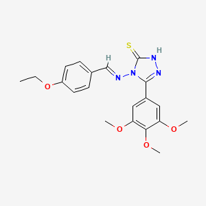 molecular formula C20H22N4O4S B11979888 4-{[(E)-(4-ethoxyphenyl)methylidene]amino}-5-(3,4,5-trimethoxyphenyl)-2,4-dihydro-3H-1,2,4-triazole-3-thione 