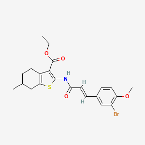 ethyl 2-{[(2E)-3-(3-bromo-4-methoxyphenyl)-2-propenoyl]amino}-6-methyl-4,5,6,7-tetrahydro-1-benzothiophene-3-carboxylate