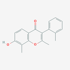 molecular formula C18H16O3 B11980004 7-Hydroxy-2,8-dimethyl-3-o-tolyl-chromen-4-one 