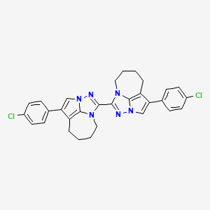 molecular formula C30H26Cl2N6 B11980079 4,4'-Bis(4-chlorophenyl)-5,5',6,6',7,7',8,8'-octahydro-1,1'-bi-2,2a,8a-triazacyclopenta[cd]azulene 