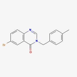 molecular formula C16H13BrN2O B11980081 6-Bromo-3-(4-methylbenzyl)-4(3H)-quinazolinone CAS No. 302913-32-2