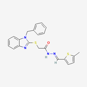 2-[(1-benzyl-1H-benzimidazol-2-yl)sulfanyl]-N'-[(E)-(5-methylthiophen-2-yl)methylidene]acetohydrazide